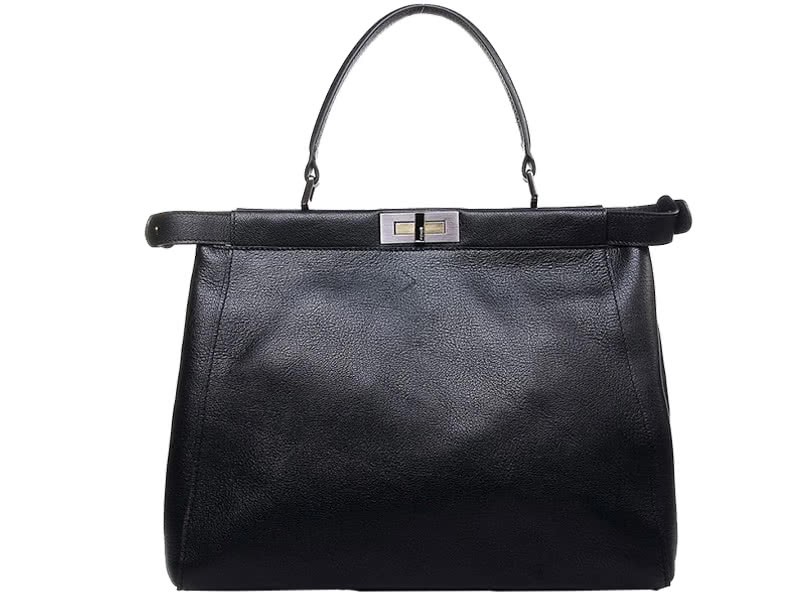 Fendi Peekaboo Calfskin Leather Bag Black 1