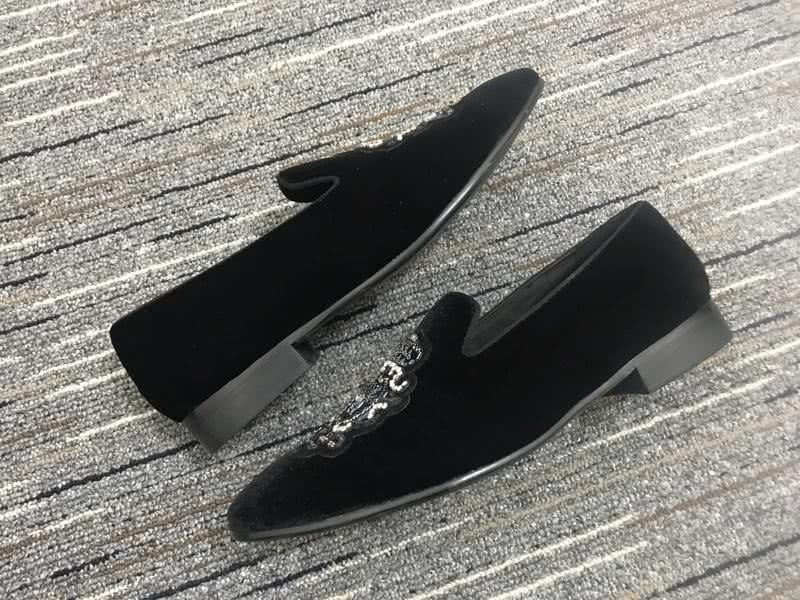 Dolce&Gabbana Leather Shoes Black suede Grey inside Paillette front Women 2
