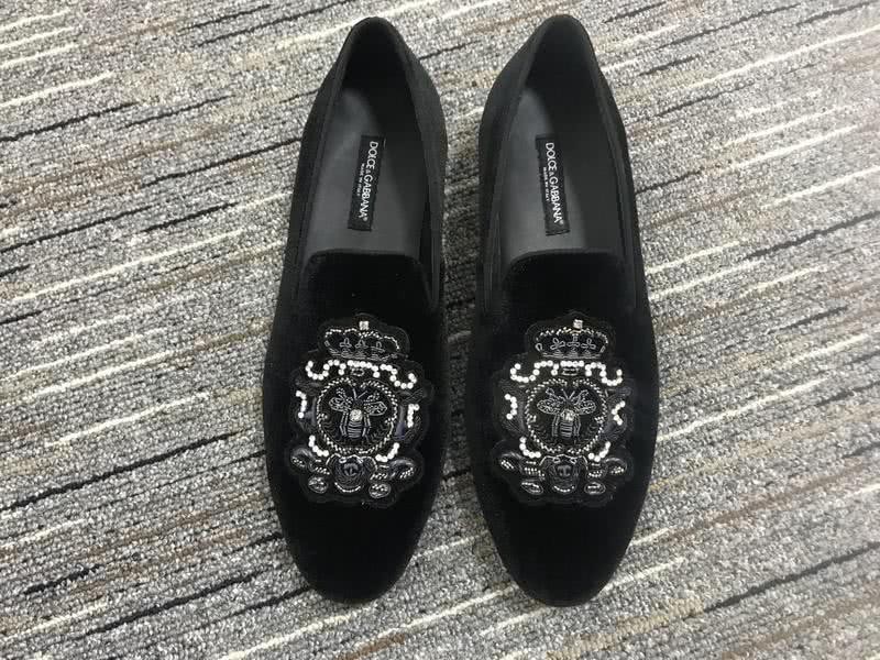 Dolce&Gabbana Leather Shoes Black suede Grey inside Paillette front Women 3