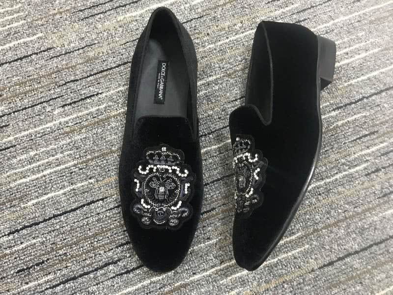 Dolce&Gabbana Leather Shoes Black suede Grey inside Paillette front Women 4