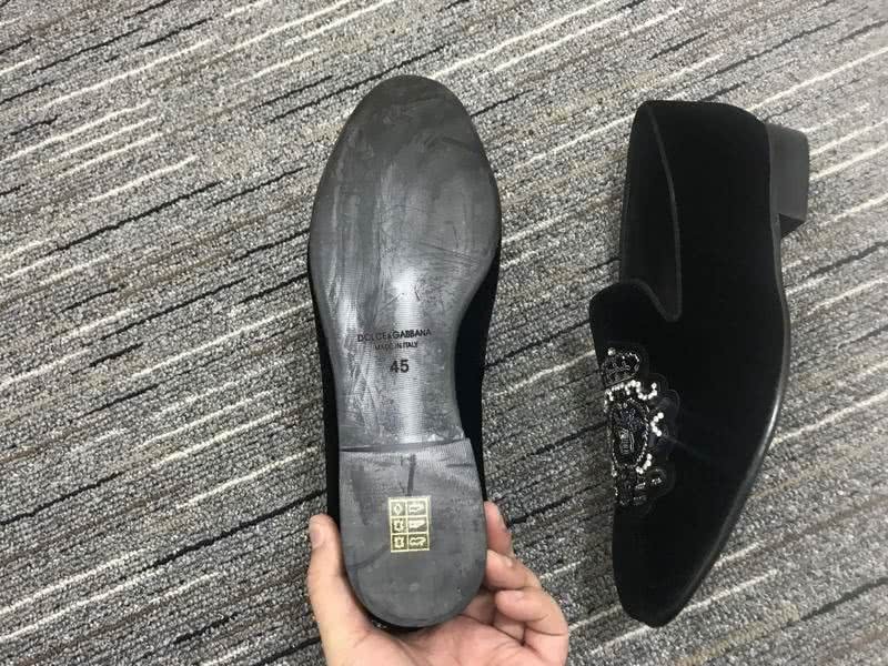 Dolce&Gabbana Leather Shoes Black suede Grey inside Paillette front Women 9