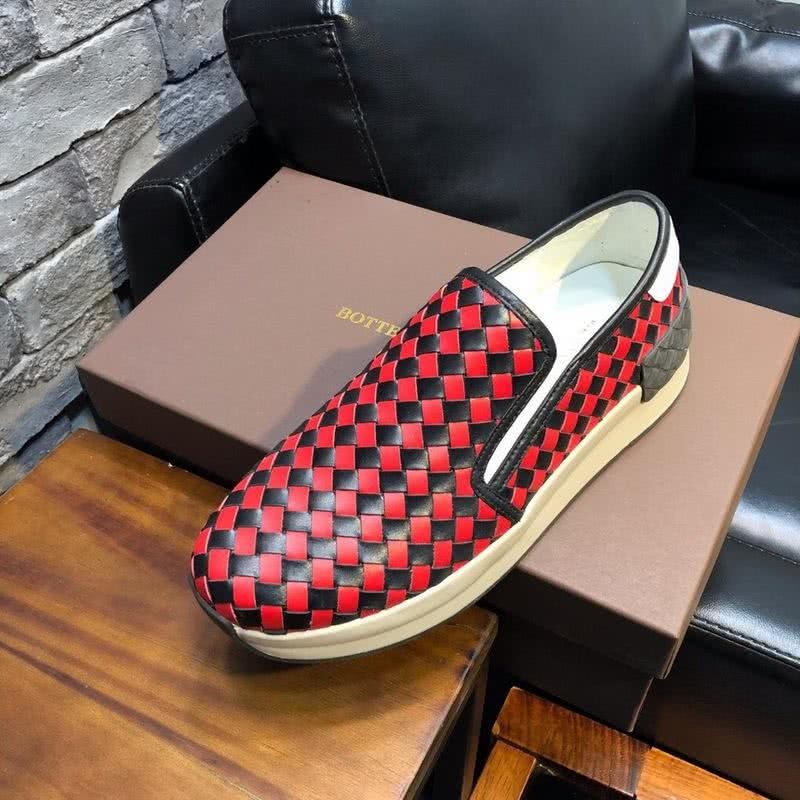 Bottega Veneta New Cowhide Loafers Woven Black And Red Men 4