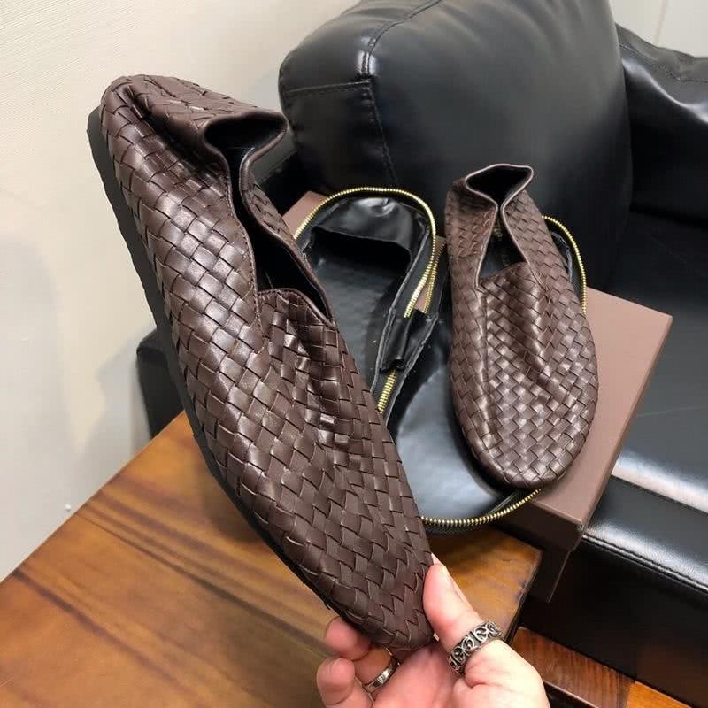 Alexander McQueen Loafers Knit Leather All Brown Men 4