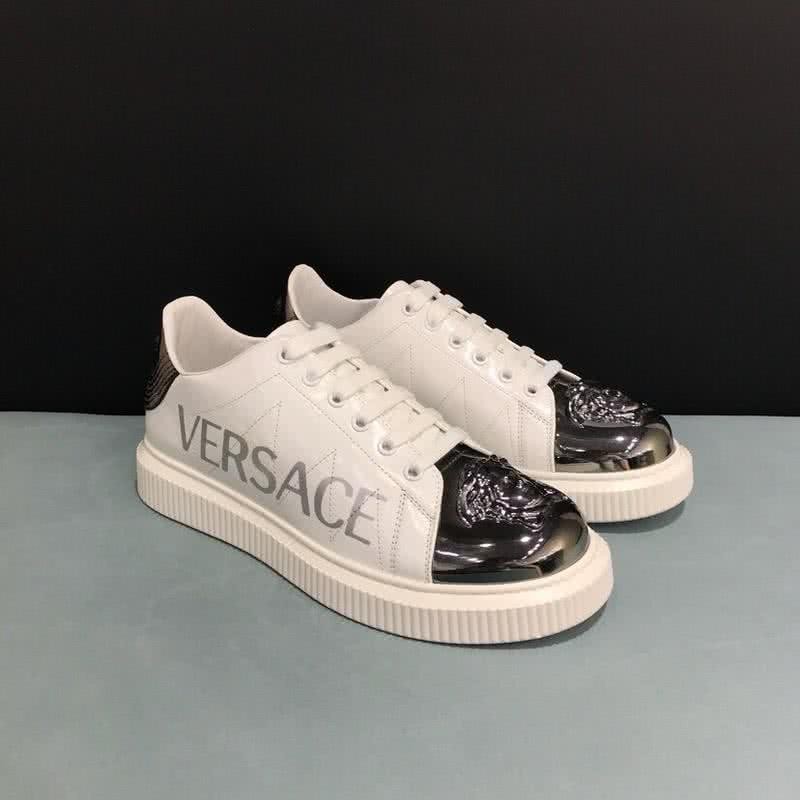 Versace 3D Medusa Full Cowhide Loafers Black And White Unisex 1