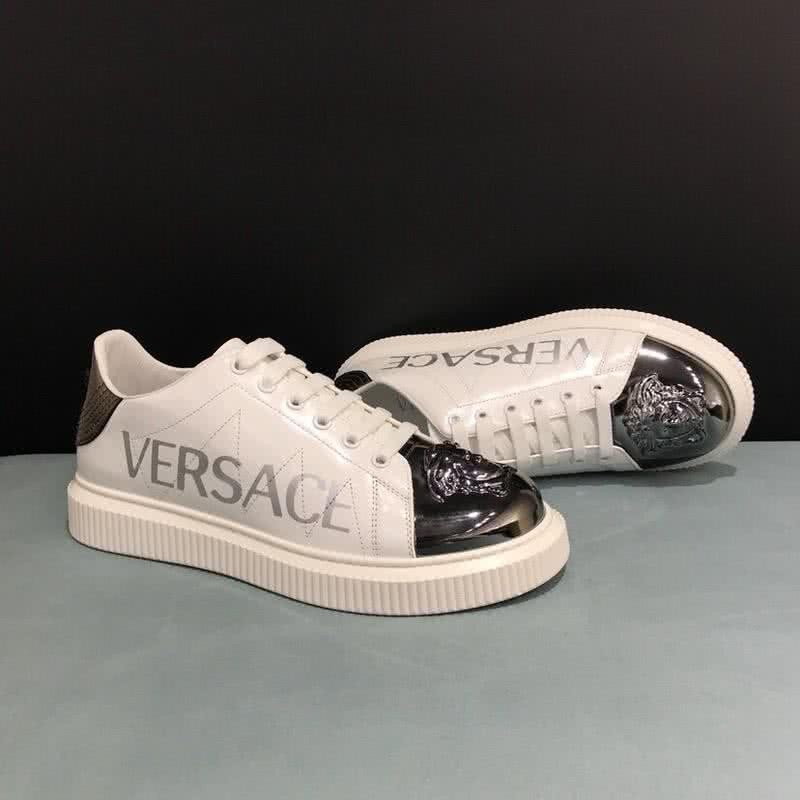 Versace 3D Medusa Full Cowhide Loafers Black And White Unisex 4