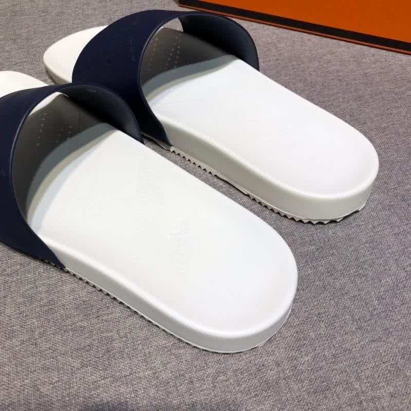 Hermes Fashion Comfortable Sandals Cowhide Black And White Men 8