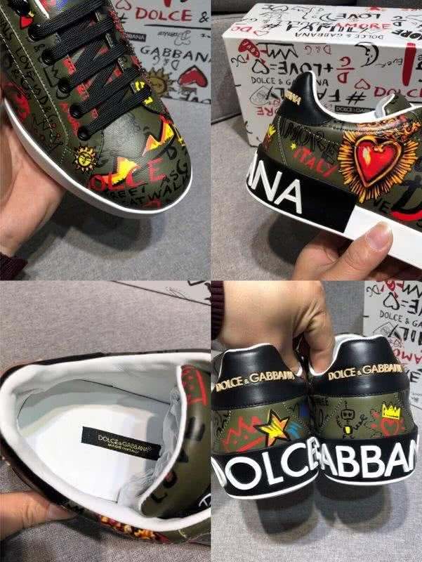 Dolce & Gabbana Sneakers Graffiti Black Upper White Sole Men 9