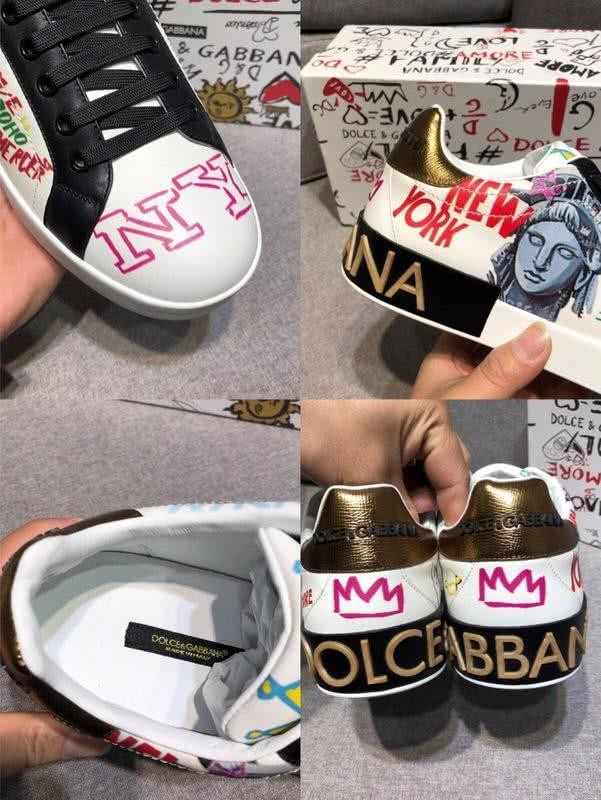Dolce & Gabbana Sneakers Graffiti Statue Of Liberty White Black Men 8