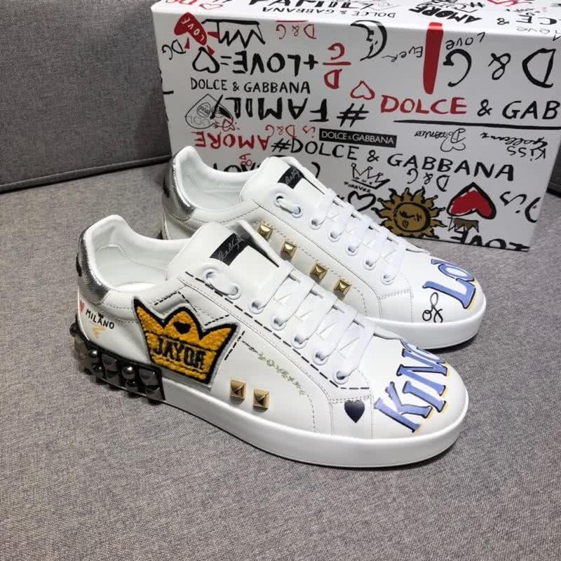 Dolce & Gabbana Sneakers Graffiti Crown White Men 1
