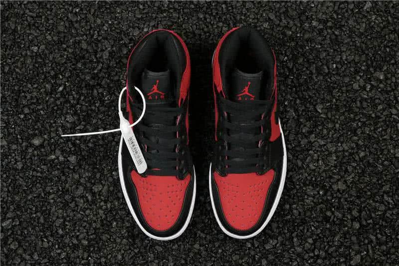 Air Jordan 1 MID Black Red And White Women/Men 3