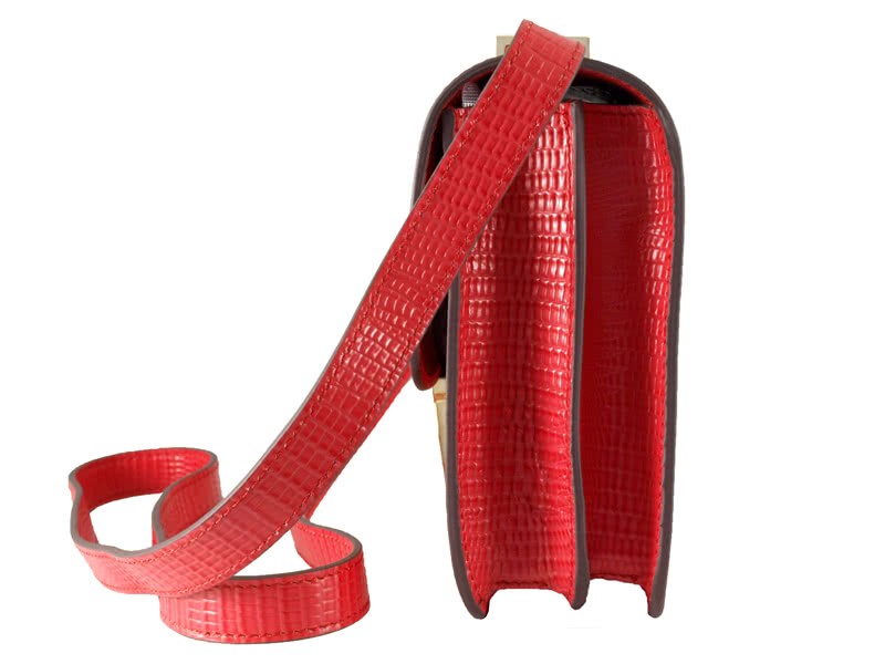 Hermes Constance 23 Single Shoulder Bag Lizard Leather Red 3