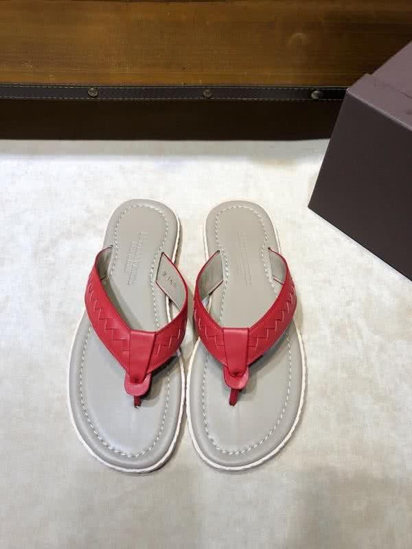Bottega Veneta Fashion Slippers Cowhide Flip Flops Red Men 4