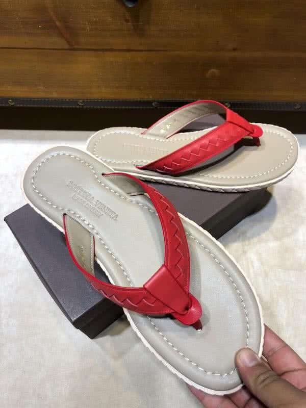 Bottega Veneta Fashion Slippers Cowhide Flip Flops Red Men 5
