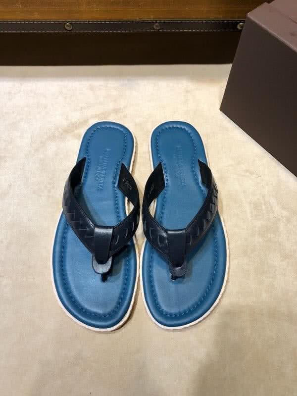 Bottega Veneta Fashion Slippers Cowhide Flip Flops Blue Men 4