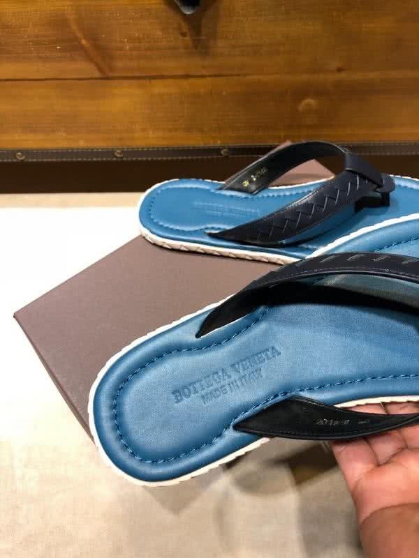 Bottega Veneta Fashion Slippers Cowhide Flip Flops Blue Men 7