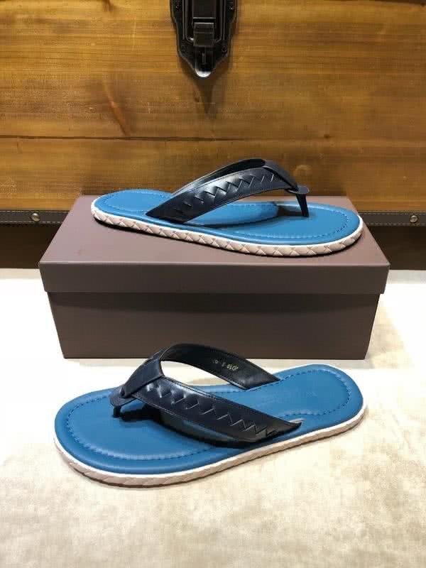 Bottega Veneta Fashion Slippers Cowhide Flip Flops Blue Men 8