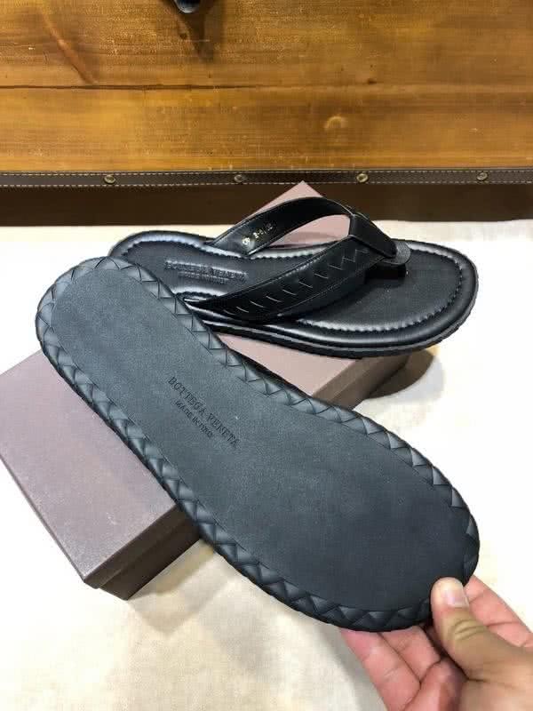 Bottega Veneta Fashion Slippers Cowhide Flip Flops Black Men 6