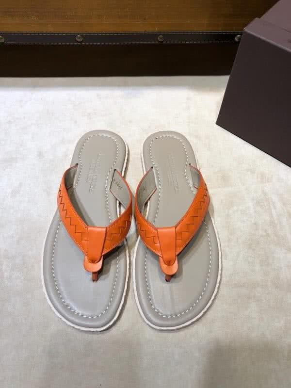 Bottega Veneta Fashion Slippers Cowhide Flip Flops Orange Men 4