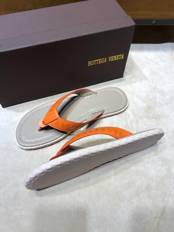 Bottega Veneta Fashion Slippers Cowhide Flip Flops Orange Men 3