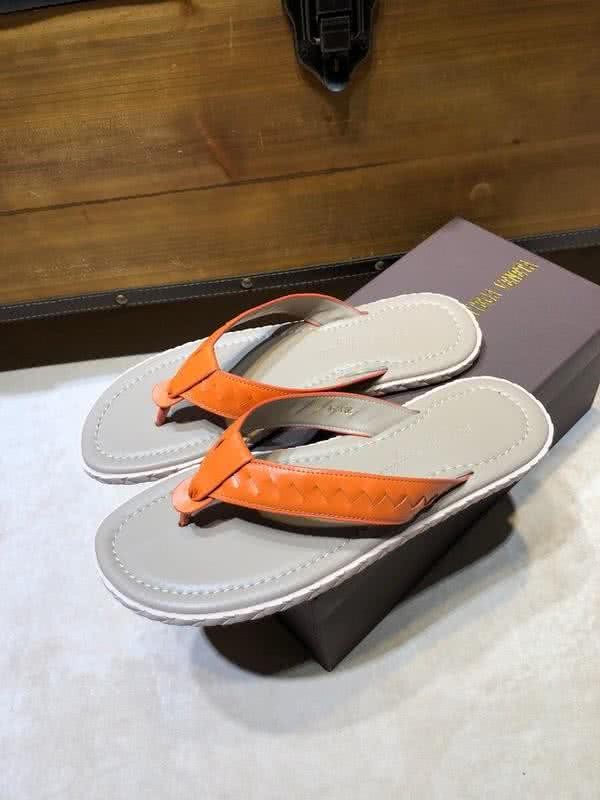 Bottega Veneta Fashion Slippers Cowhide Flip Flops Orange Men 1