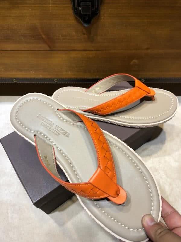 Bottega Veneta Fashion Slippers Cowhide Flip Flops Orange Men 5