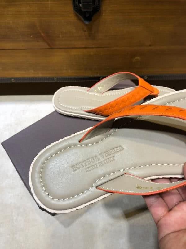 Bottega Veneta Fashion Slippers Cowhide Flip Flops Orange Men 7