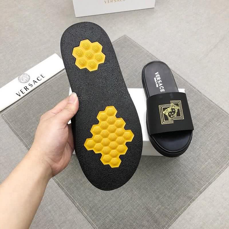 Versace Top Quality Slippers Black And Gold Men 7
