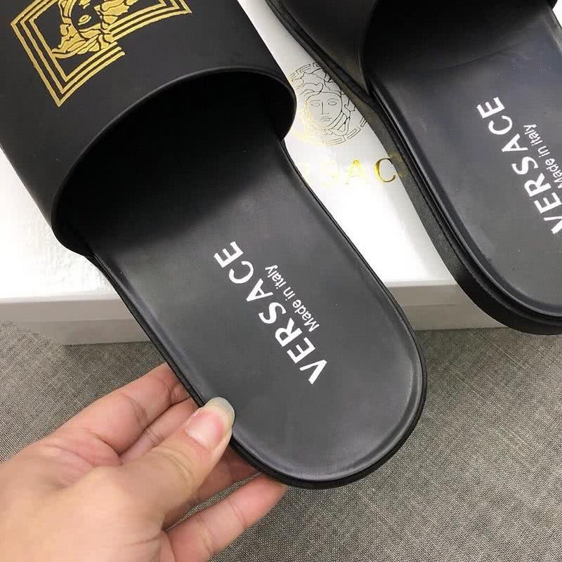 Versace Top Quality Slippers Black And Gold Men 8