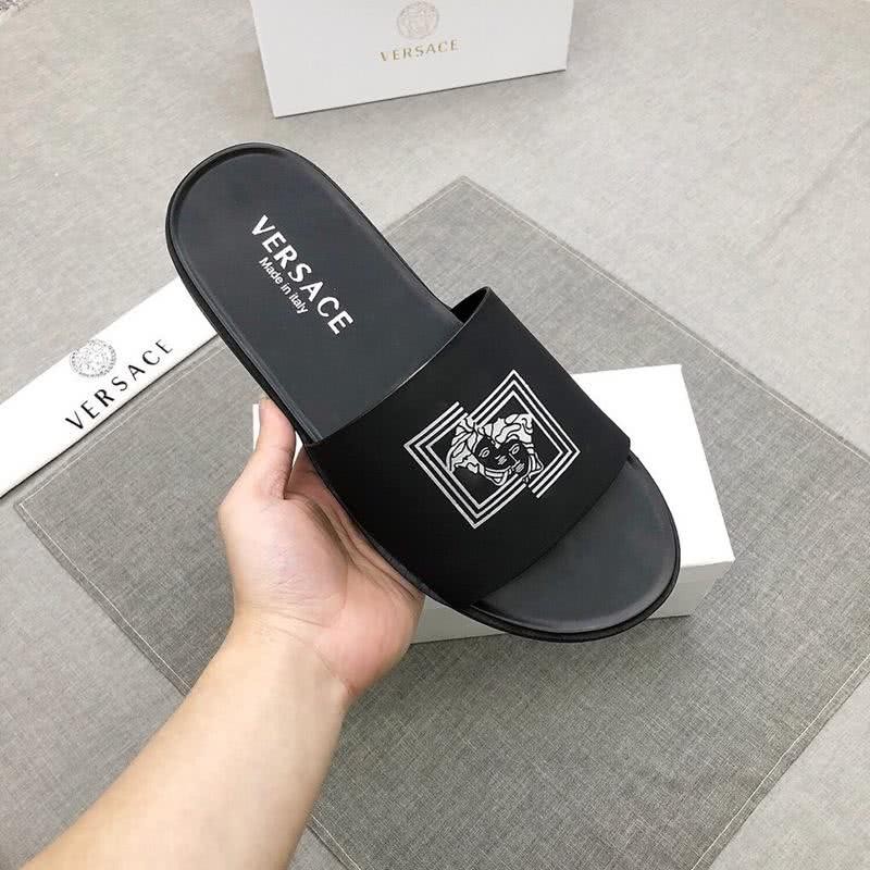 Versace Top Quality Slippers Black And White Men 7