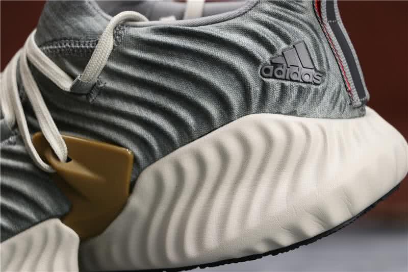 Adidas Alpha Bounce Grey Upper White Sole Men 8