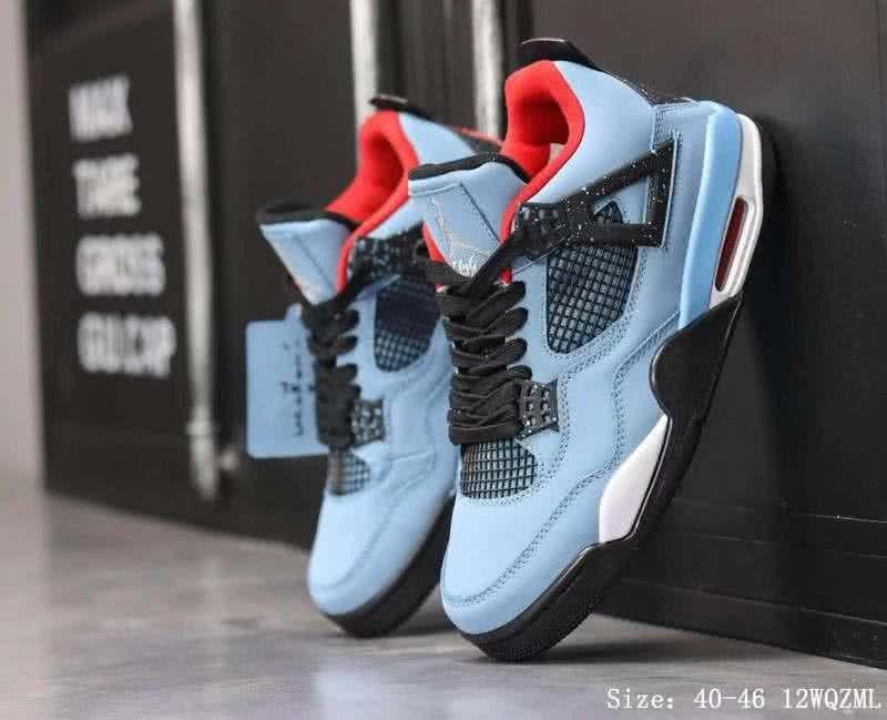 Air Jordan 4 Shoes Blue And Black Men 2