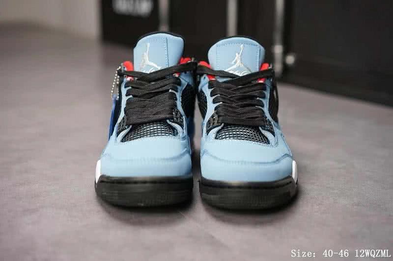 Air Jordan 4 Shoes Blue And Black Men 4