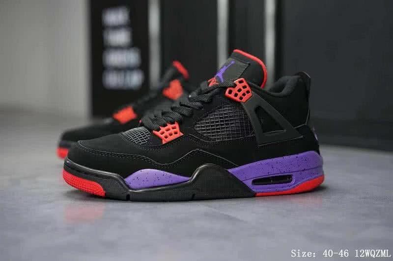 Air Jordan 4 Shoes Black And Purple Men 1