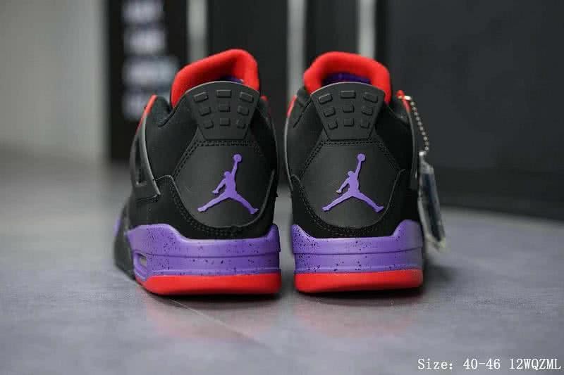 Air Jordan 4 Shoes Black And Purple Men 3