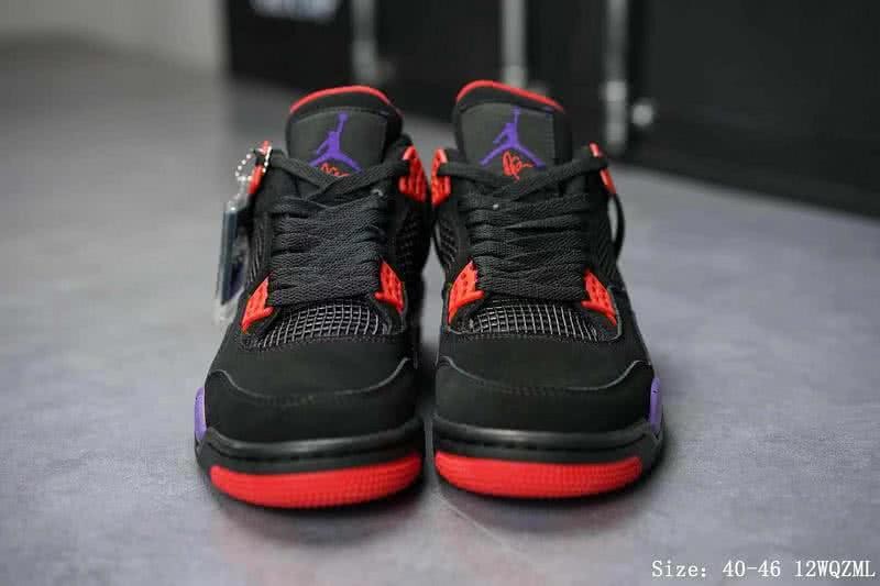 Air Jordan 4 Shoes Black And Purple Men 5