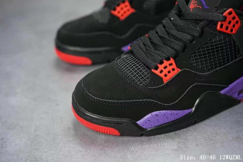 Air Jordan 4 Shoes Black And Purple Men 6