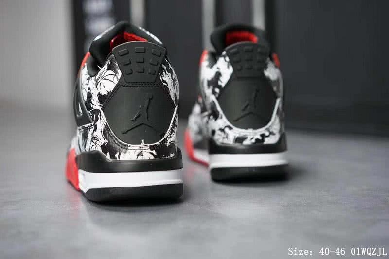 Air Jordan 4 Shoes White Black And Red Men 4