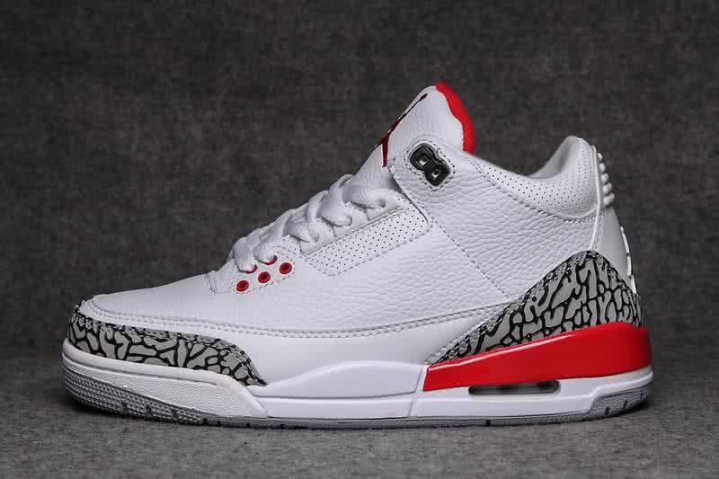 Air Jordan 3 Shoes White Red And Grey Men 2