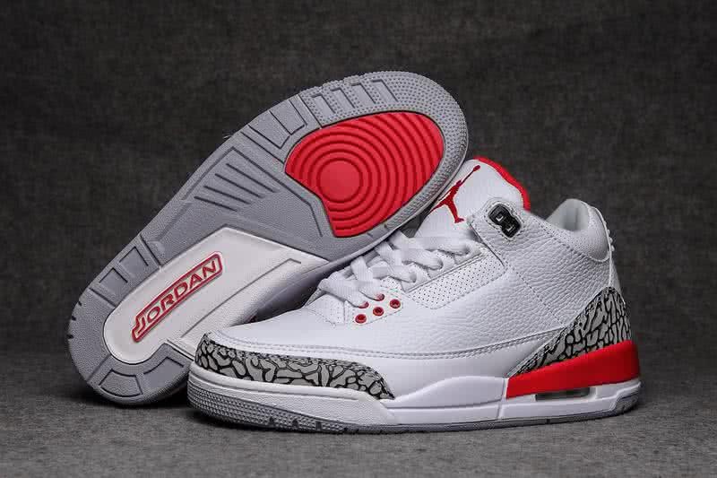 Air Jordan 3 Shoes White Red And Grey Men 1