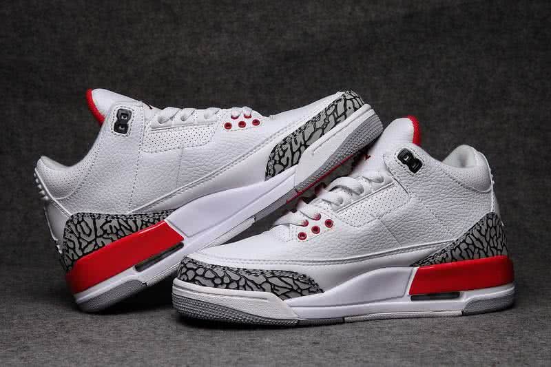 Air Jordan 3 Shoes White Red And Grey Men 3