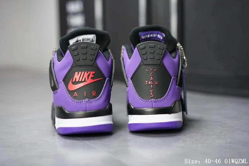 Air Jordan 4 Shoes Black And Purple Men 3