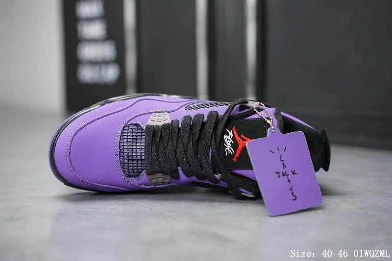 Air Jordan 4 Shoes Black And Purple Men 4