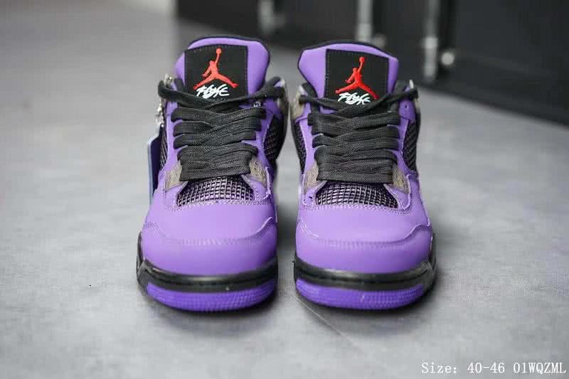 Air Jordan 4 Shoes Black And Purple Men 5