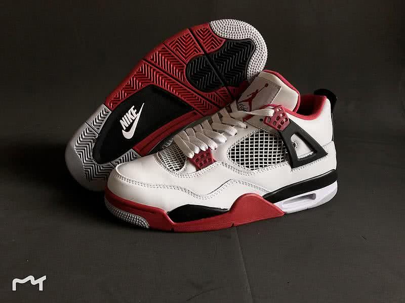 Air Jordan 4 Shoes Red And White Men 5