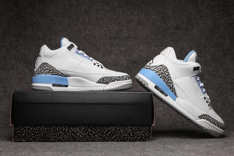 Air Jordan 3 Shoes White And Blue Men 2