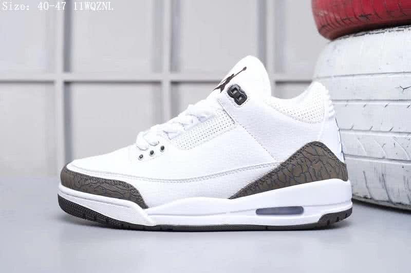 Air Jordan 3 Shoes Grey And White Men 1