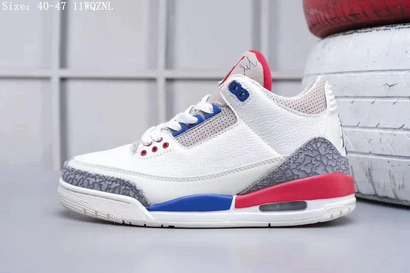 Air Jordan 3 Shoes White Blue And Red Men 1