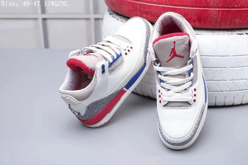 Air Jordan 3 Shoes White Blue And Red Men 5