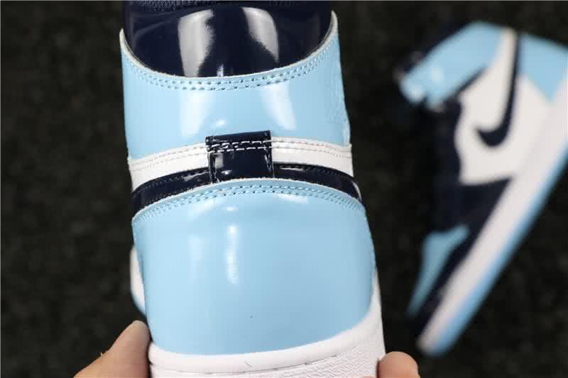 Air Jordan 1 Shoes White Blue And Black Women/Men 4