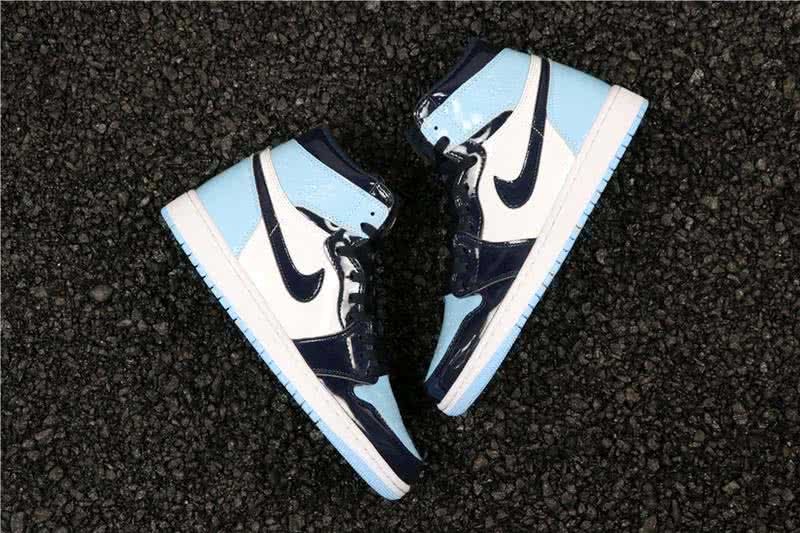 Air Jordan 1 Shoes White Blue And Black Women/Men 9